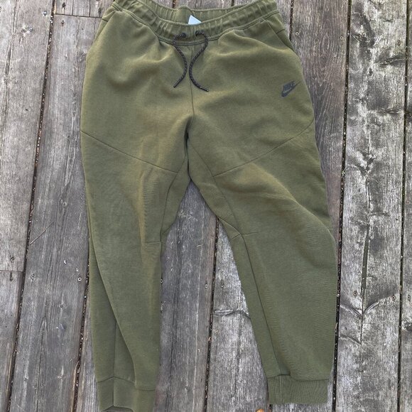 Nike Tech Fleece Joggers Sweatpants XL Olive Green - Picture 2 of 5